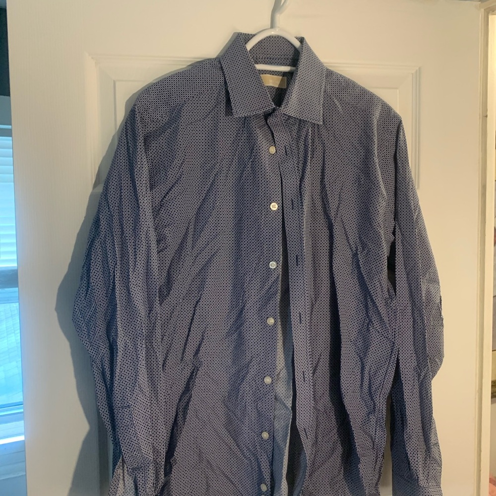 MICHAEL Michael Kors Blue Dress Shirt Timeless Business Attire